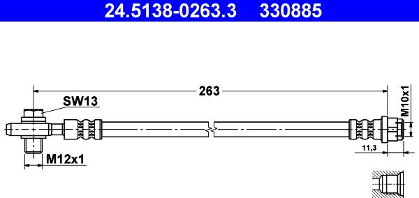 ATE 24.5138-0263.3 - Гальмівний шланг autodetail.com.ua