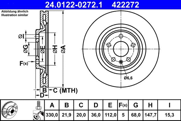 ATE 24.0122-0272.1 - Гальмівний диск autodetail.com.ua