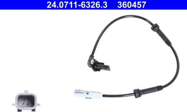 ATE 24.0711-6326.3 - Датчик, кількість обертів колеса autodetail.com.ua