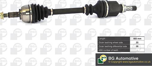 BGA DS7349L - Приводний вал autodetail.com.ua