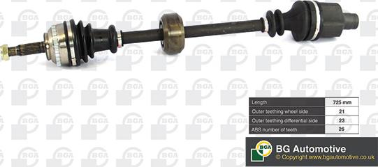 BGA DS7301RA - Приводний вал autodetail.com.ua