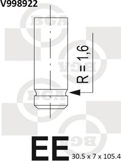 BGA V998922 - Впускний клапан autodetail.com.ua