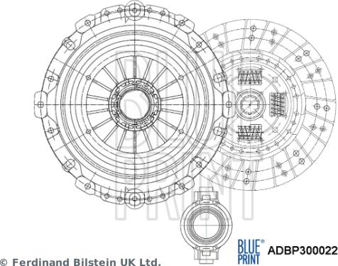Blue Print ADBP300022 - Комплект зчеплення autodetail.com.ua