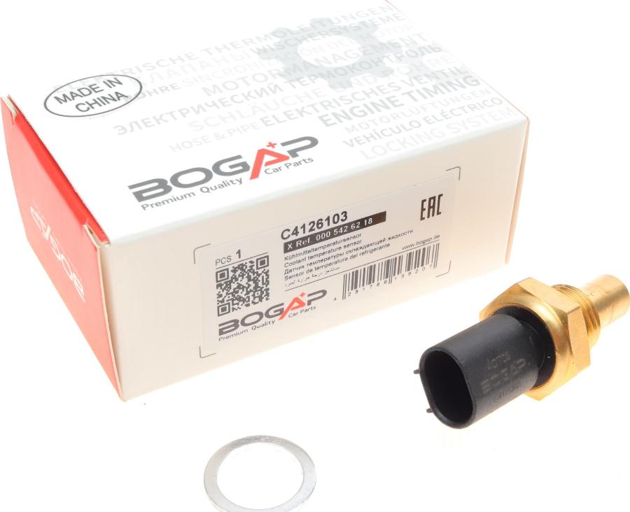 BOGAP C4126103 - Датчик, температура охолоджувальної рідини autodetail.com.ua