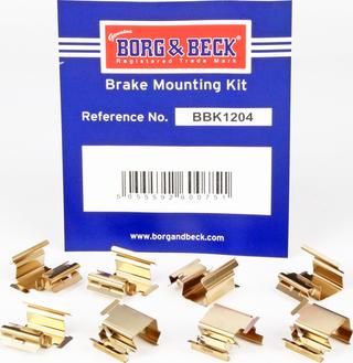 Borg & Beck BBK1204 - Комплект приладдя, накладка дискового гальма autodetail.com.ua