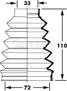 Borg & Beck BCB6000 - Гофрований кожух, приводний вал autodetail.com.ua