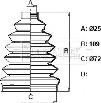 Borg & Beck BCB6122 - Гофрований кожух, приводний вал autodetail.com.ua