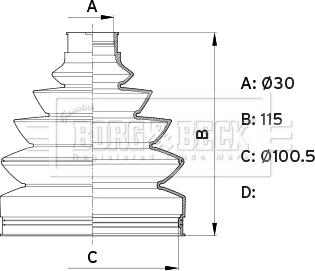 Borg & Beck BCB6345 - Гофрований кожух, приводний вал autodetail.com.ua
