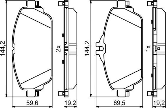 BOSCH 0 986 494 951 - Комплект гальмівних накладок, дискове гальмо autodetail.com.ua