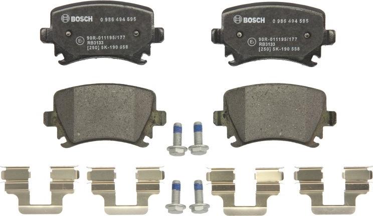 BOSCH 0 986 494 595 - Комплект гальмівних накладок, дискове гальмо autodetail.com.ua
