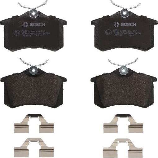 BOSCH 0 986 494 597 - Комплект гальмівних накладок, дискове гальмо autodetail.com.ua