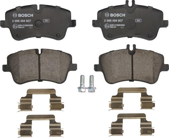 BOSCH 0 986 494 607 - Комплект гальмівних накладок, дискове гальмо autodetail.com.ua