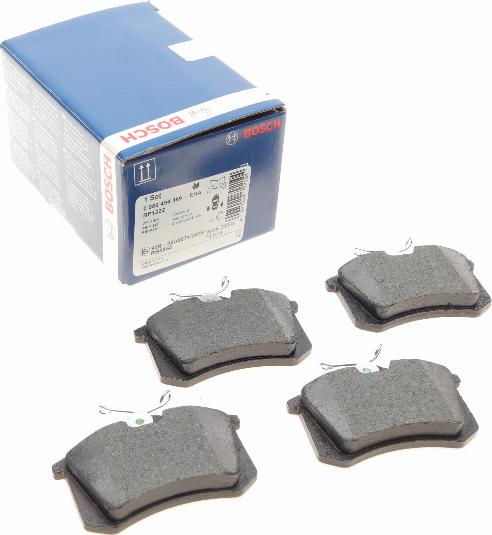 BOSCH 0 986 494 399 - Комплект гальмівних накладок, дискове гальмо autodetail.com.ua