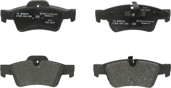 BOSCH 0 986 494 256 - Комплект гальмівних накладок, дискове гальмо autodetail.com.ua