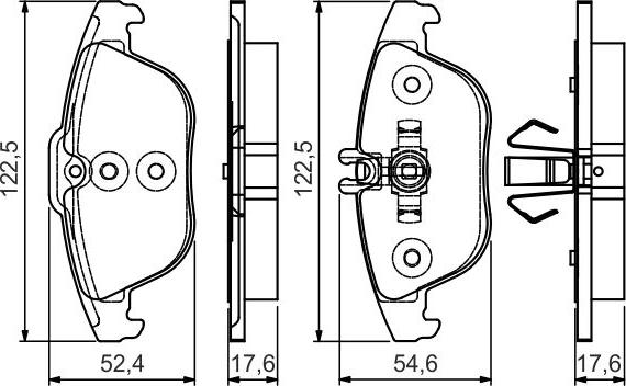 BOSCH 0 986 495 105 - Комплект гальмівних накладок, дискове гальмо autodetail.com.ua