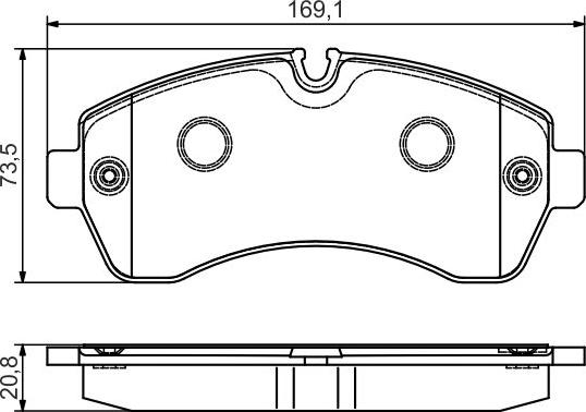 BOSCH 0 986 495 107 - Комплект гальмівних накладок, дискове гальмо autodetail.com.ua