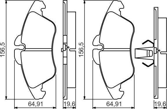 BOSCH 0 986 495 245 - Комплект гальмівних накладок, дискове гальмо autodetail.com.ua