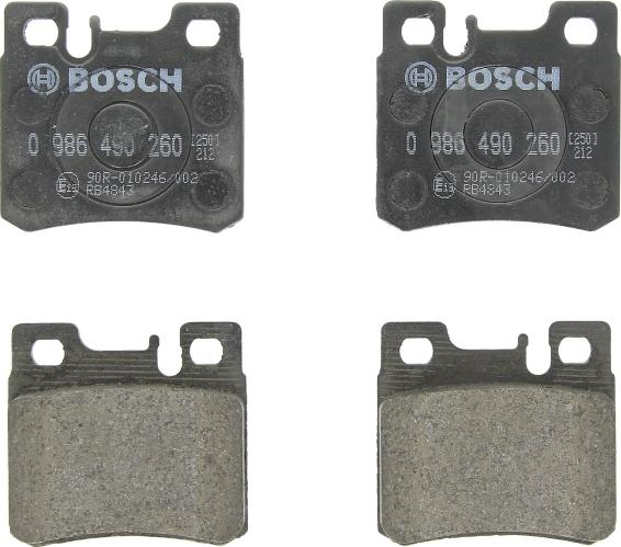 BOSCH 0 986 490 260 - Комплект гальмівних накладок, дискове гальмо autodetail.com.ua