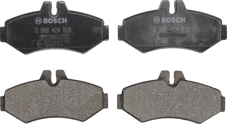 BOSCH 0 986 424 516 - Комплект гальмівних накладок, дискове гальмо autodetail.com.ua