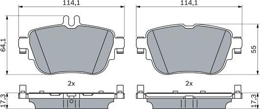 BOSCH 0 986 424 845 - Комплект гальмівних накладок, дискове гальмо autodetail.com.ua