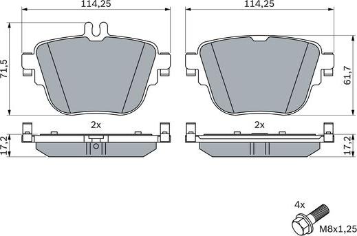 BOSCH 0 986 424 859 - Комплект гальмівних накладок, дискове гальмо autodetail.com.ua