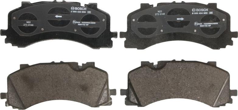 BOSCH 0 986 424 850 - Комплект гальмівних накладок, дискове гальмо autodetail.com.ua