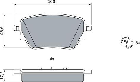 BOSCH 0 986 424 889 - Комплект гальмівних накладок, дискове гальмо autodetail.com.ua