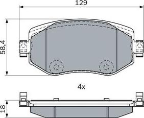 BOSCH 0 986 424 386 - Комплект гальмівних накладок, дискове гальмо autodetail.com.ua