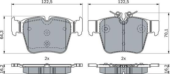 BOSCH 0 986 424 334 - Комплект гальмівних накладок, дискове гальмо autodetail.com.ua