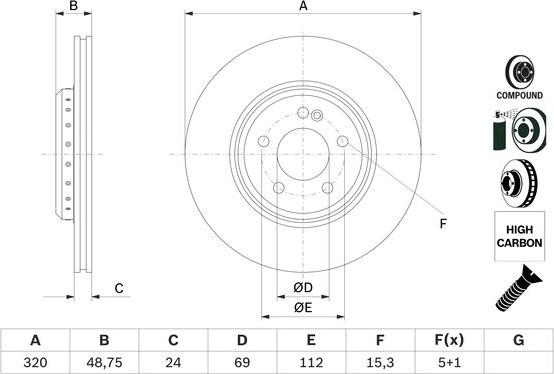 BOSCH 0 986 479 G39 - Гальмівний диск autodetail.com.ua