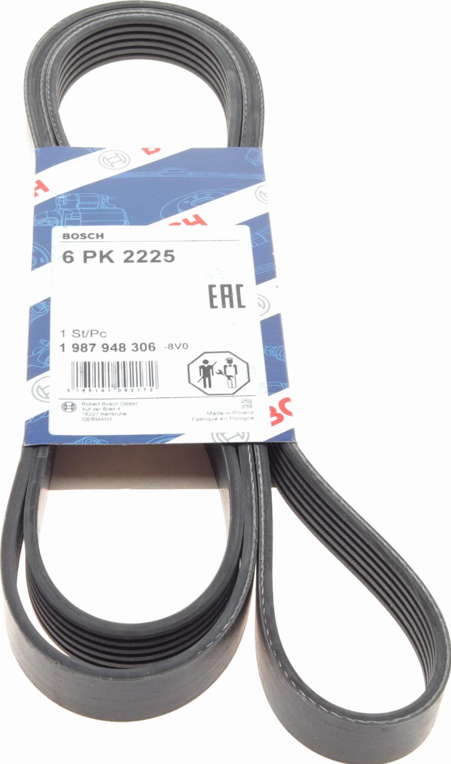 BOSCH 1 987 948 306 - Поліклиновий ремінь autodetail.com.ua