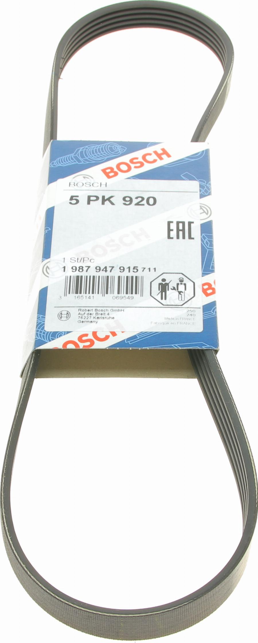BOSCH 1 987 947 915 - Поліклиновий ремінь autodetail.com.ua
