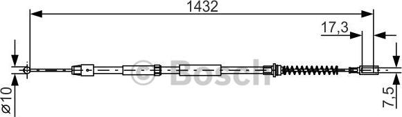BOSCH 1 987 482 034 - Тросовий привод, стоянкове гальмо autodetail.com.ua
