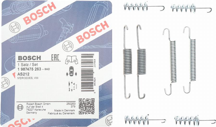 BOSCH 1 987 475 263 - Комплект приладдя, колодка стоянкового гальма autodetail.com.ua