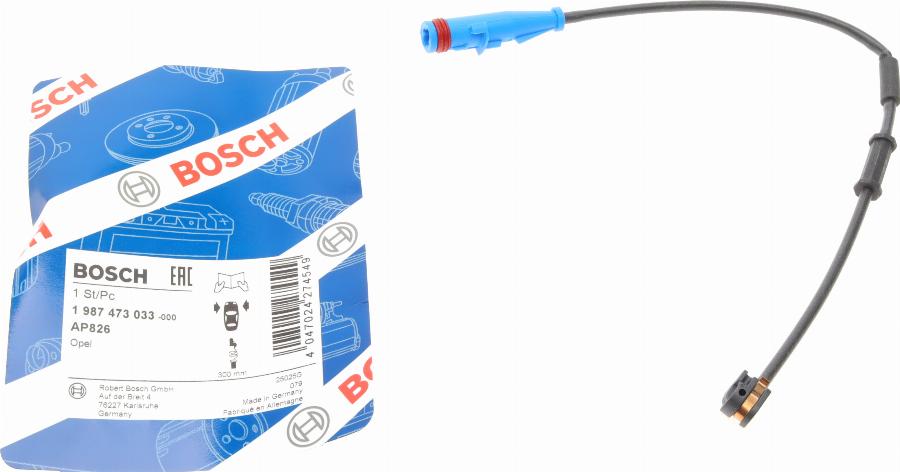 BOSCH 1 987 473 033 - Конт. попер. сигналу, знос гальм. накл. autodetail.com.ua