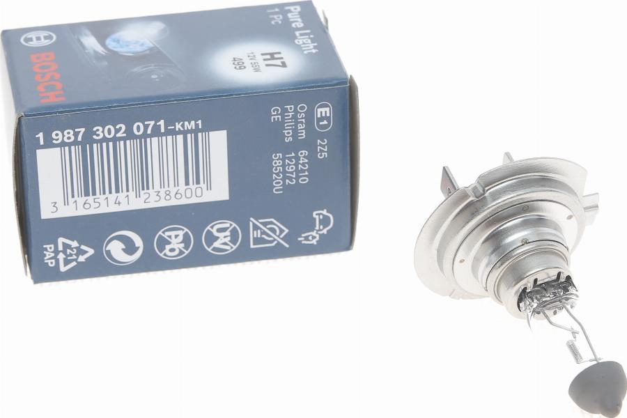 BOSCH 1 987 302 071 - Лампа розжарювання, фара дальнього світла autodetail.com.ua