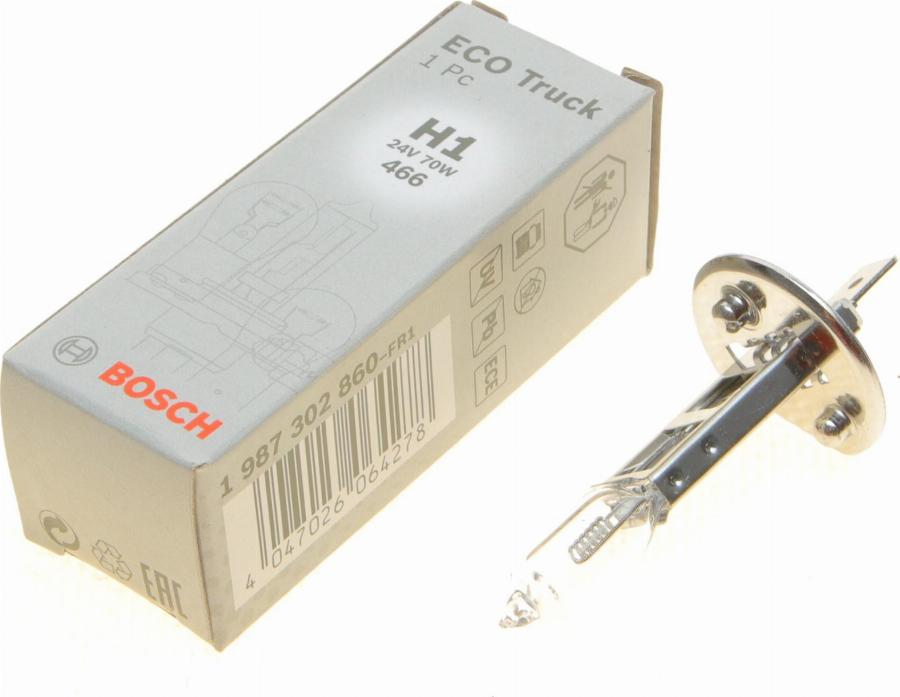BOSCH 1 987 302 860 - Лампа розжарювання, фара дальнього світла autodetail.com.ua