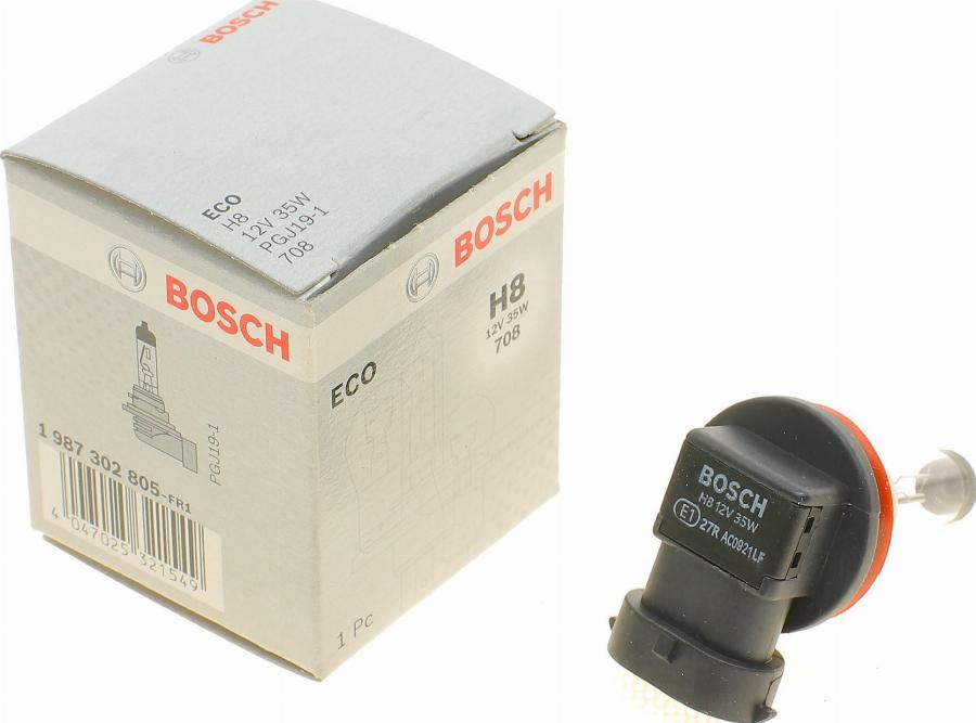 BOSCH 1 987 302 805 - Лампа розжарювання, фара дальнього світла autodetail.com.ua