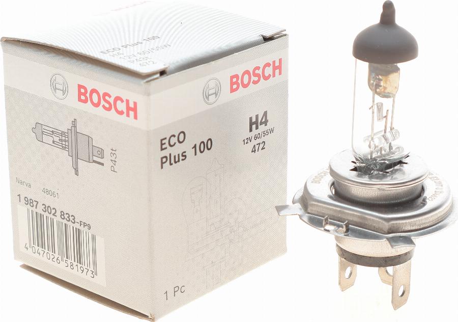 BOSCH 1 987 302 833 - Лампа розжарювання, фара дальнього світла autodetail.com.ua
