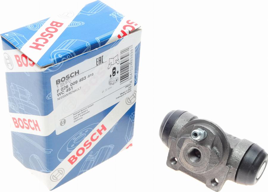 BOSCH F 026 009 483 - Гальмівний циліндр autodetail.com.ua