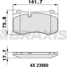 Braxis AA0233 - Комплект гальмівних накладок, дискове гальмо autodetail.com.ua