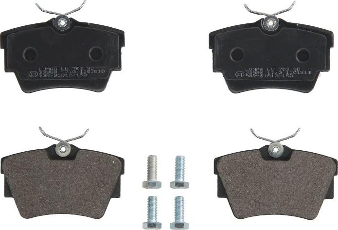 Breck 23980 00 703 00 - Комплект гальмівних накладок, дискове гальмо autodetail.com.ua