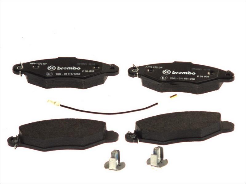 Brembo P 56 038 - Комплект гальмівних накладок, дискове гальмо autodetail.com.ua