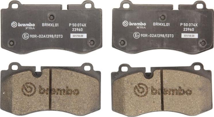 Brembo P 50 074X - Комплект гальмівних накладок, дискове гальмо autodetail.com.ua