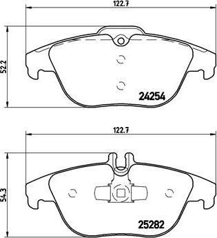 Brembo P 50 104 - Комплект гальмівних накладок, дискове гальмо autodetail.com.ua