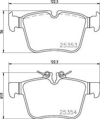 Brembo P 50 122 - Комплект гальмівних накладок, дискове гальмо autodetail.com.ua