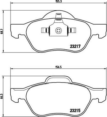 Brembo P 68 048 - Комплект гальмівних накладок, дискове гальмо autodetail.com.ua