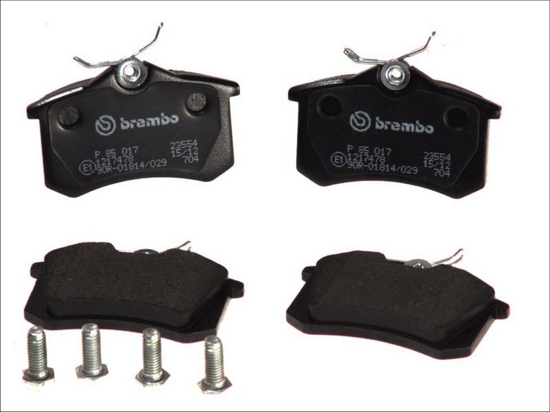 Brembo P 85 017 - Комплект гальмівних накладок, дискове гальмо autodetail.com.ua