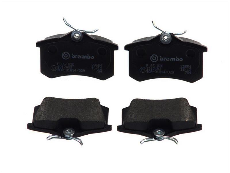 Brembo P 85 020 - Комплект гальмівних накладок, дискове гальмо autodetail.com.ua