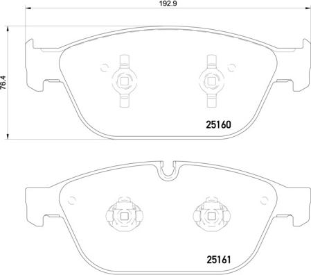 Brembo P 85 128 - Комплект гальмівних накладок, дискове гальмо autodetail.com.ua